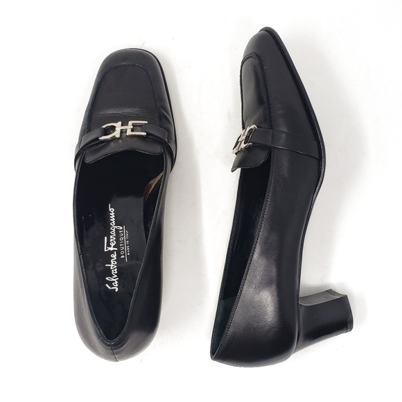 Salvatore Ferragamo Shoes - Salvatore Ferragamo | Closed Toe Black Heel Loafer